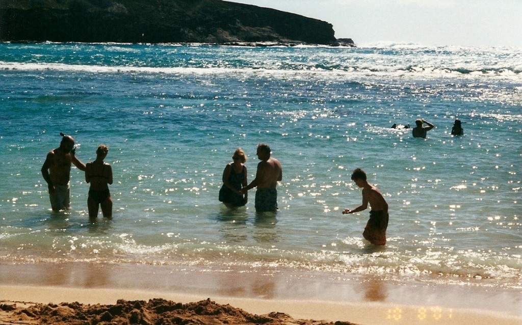 playing in Haunauma Bay
