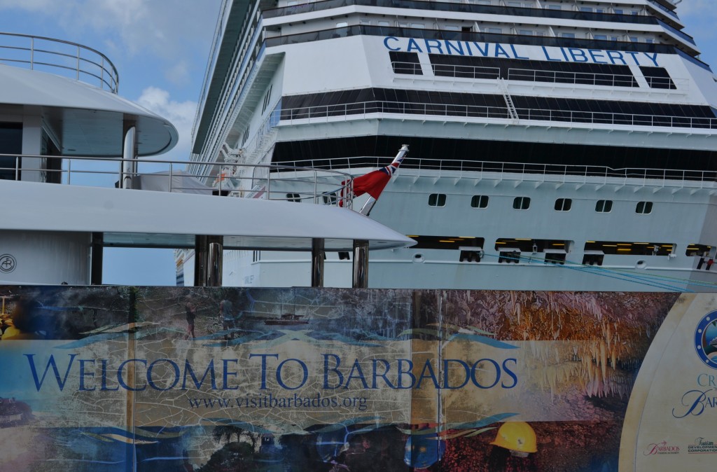 17 Photo of the Ship and Welcome Sign, Barbados, 1.27.16