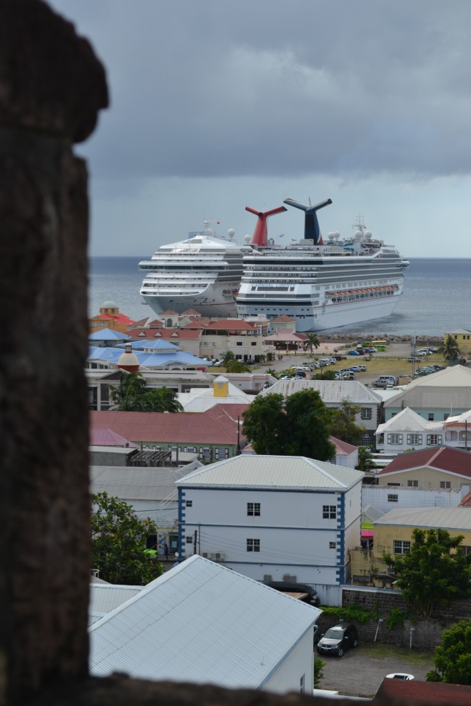 19 View of the cruise ships from the belltower, 1.29.16