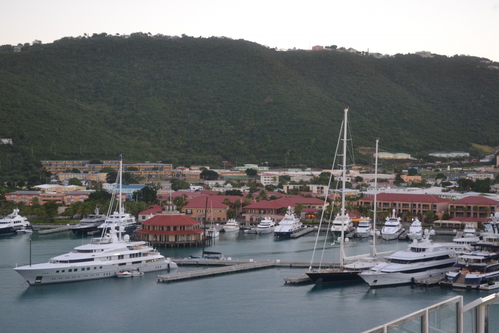 8 Mega yachts in the St. Thomas Harbor 1.25.16